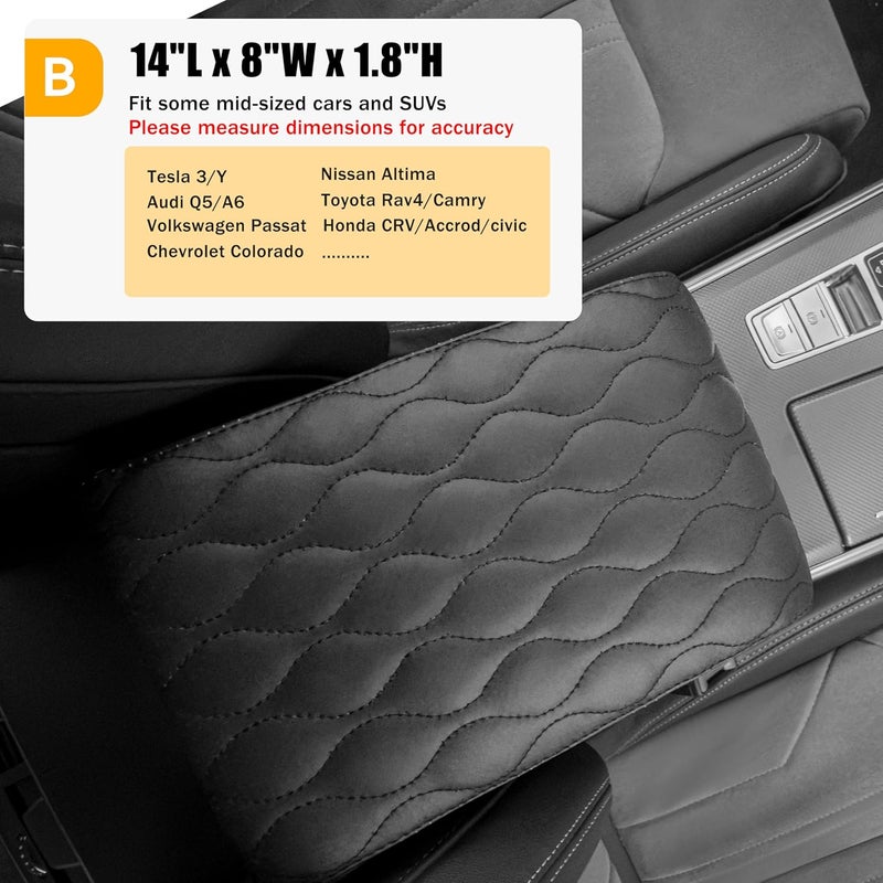 POKSRI Car Center Console Cover/pad PU Leather,Universal Armrest mat, Adjust Driving Posture Cushion,Protector Box,Memory Foam,Relieves Shoulder/arm Fatigue,Boosting Driving Safety - Image 3